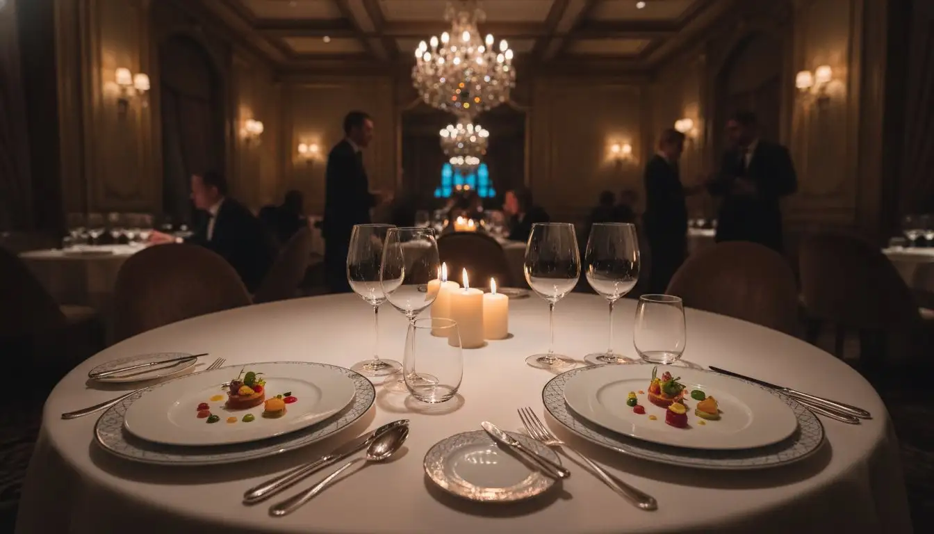 Cena Michelin · mesa cuidada